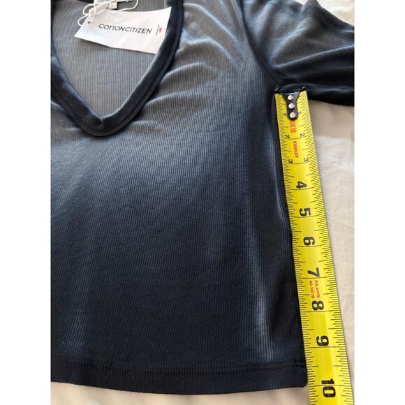 Cotton Citizen Verona V Neck Mid Top Black Ombre Womens Sz Large NWT Made In USA - Picture 8 of 13